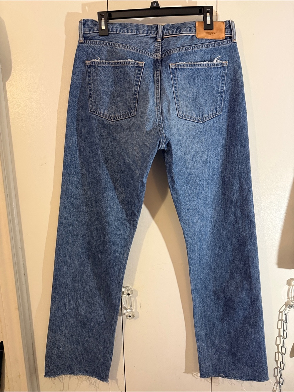Moussy wide-Leg Denim Jeans in Medium Blue